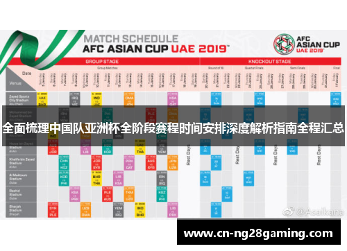 全面梳理中国队亚洲杯全阶段赛程时间安排深度解析指南全程汇总 全面梳理中国队亚洲杯全阶段赛程时间安排深度解析指南全程汇总